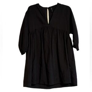 Zara TRF Collection Black Baby Doll Mini Dress XS – Puff Sleeve, Empire Waist